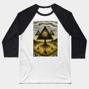 Surrealist painting like digital art with pyramids tree roots and the seed of the monad with within Baseball T-Shirt